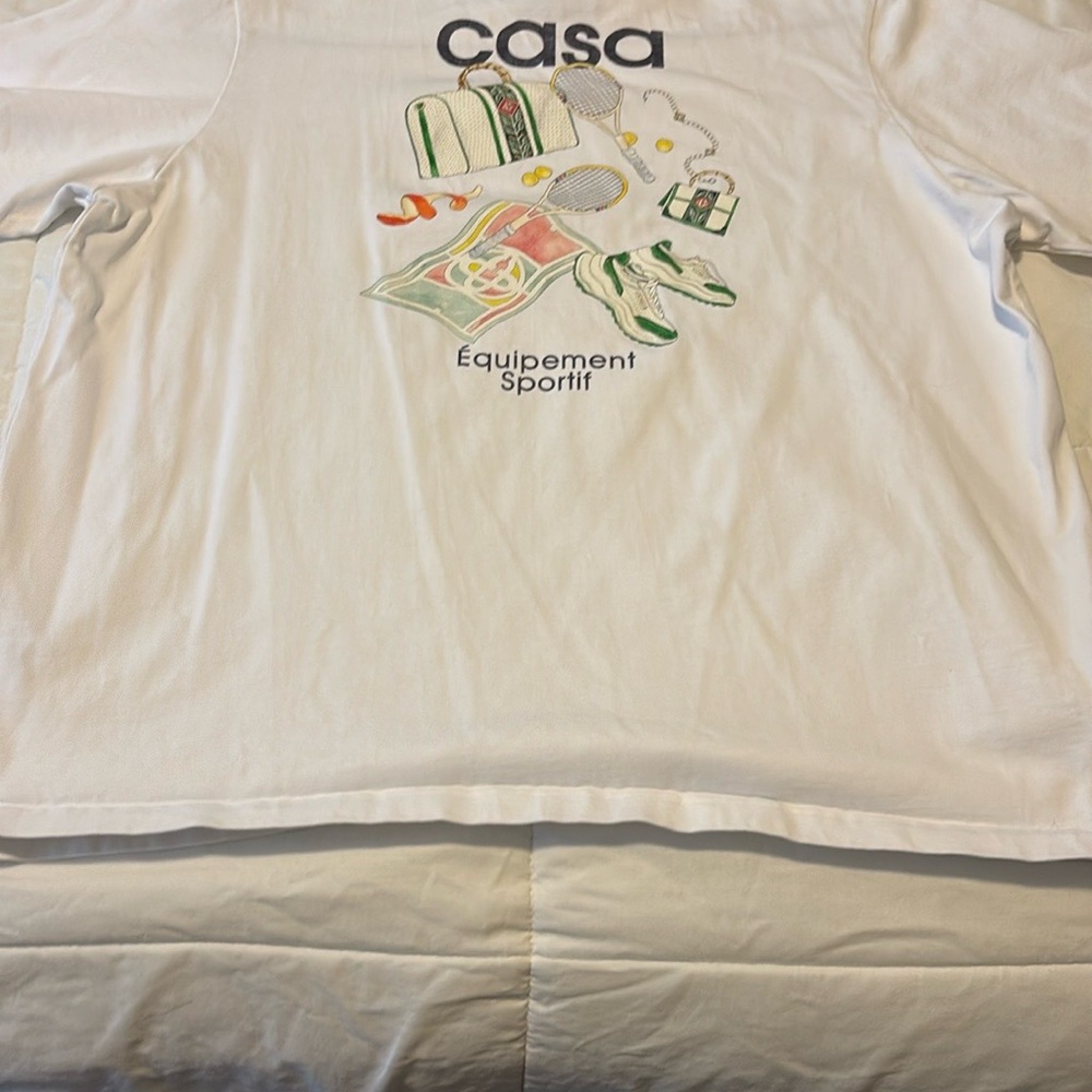White Long Sleeve Shirt with Graphic Print